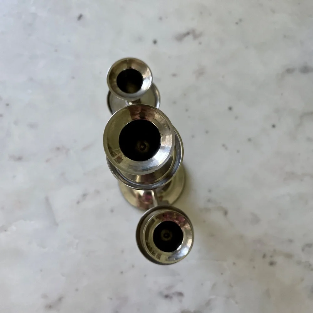 Silver Vintage Mid Century Style Candelabra, Candle Holder